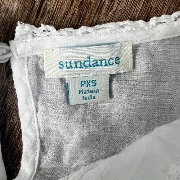 Sundance Aria Blouse Embroidered White Oversized Thick Lace Boho Top - Picture 5 of 5